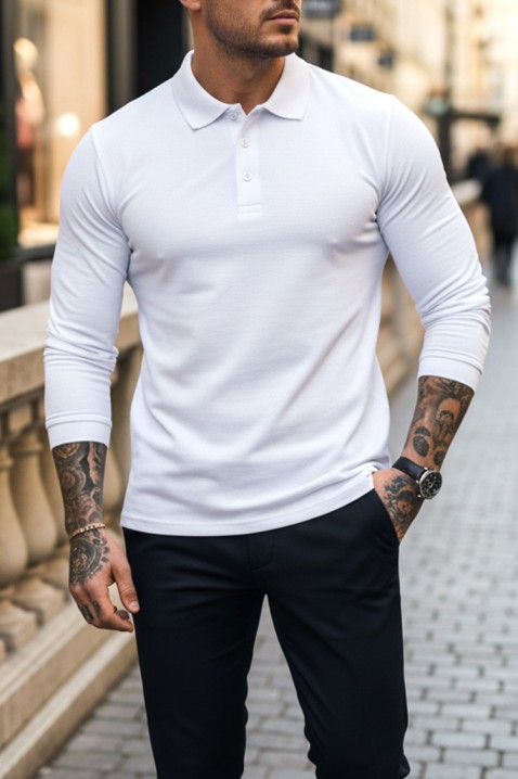 Мъжка блуза LEROJO WHITE, Цвят: бял, IVET.BG - Твоят онлайн бутик.