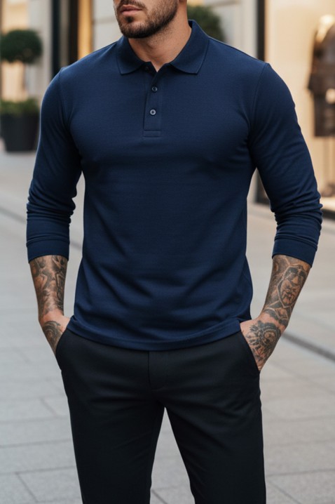 Мъжка блуза LEROJO NAVY, Цвят: тъмносин, IVET.BG - Твоят онлайн бутик.