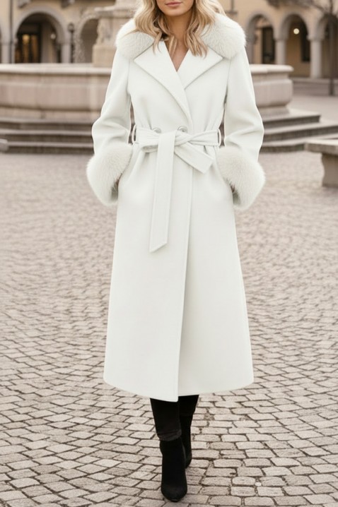 Палто LUXINDA WHITE, Цвят: бял, IVET.BG - Твоят онлайн бутик.