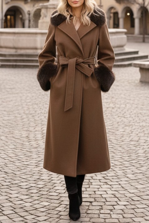 Палто LUXINDA BROWN, Цвят: кафяв, IVET.BG - Твоят онлайн бутик.