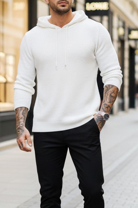 Мъжки пуловер JEROLDO WHITE, Цвят: бял, IVET.BG - Твоят онлайн бутик.