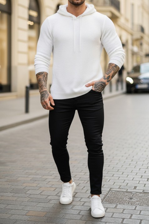 Мъжки пуловер JEROLDO WHITE, Цвят: бял, IVET.BG - Твоят онлайн бутик.