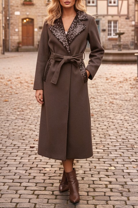 Палто FLEDILZA BROWN, Цвят: кафяв, IVET.BG - Твоят онлайн бутик.