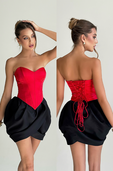 Рокля POMBELDA, Цвят: черно и червено, IVET.BG - Твоят онлайн бутик.