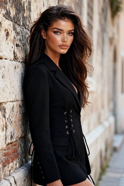 Рокля - блейзър FLOMERVA, Цвят: черен, IVET.BG - Твоят онлайн бутик.