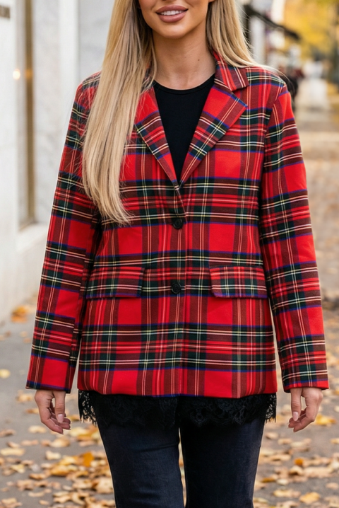 Сако SERINZANA, Цвят: червен, IVET.BG - Твоят онлайн бутик.