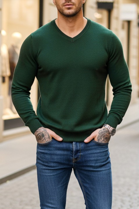 Мъжки пуловер MARKAN GREEN, Цвят: зелен, IVET.BG - Твоят онлайн бутик.