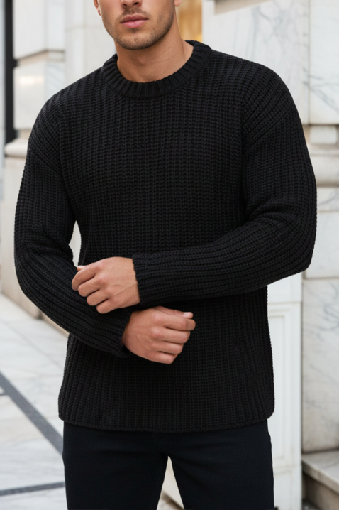 Мъжки пуловер ROGERO, Цвят: черен, IVET.BG - Твоят онлайн бутик.