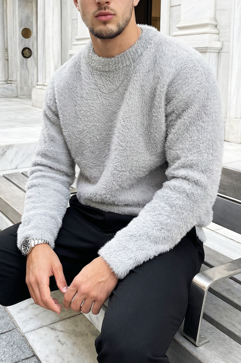 Мъжки пуловер PRONEZ, Цвят: сив, IVET.BG - Твоят онлайн бутик.