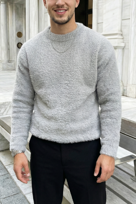 Мъжки пуловер PRONEZ, Цвят: сив, IVET.BG - Твоят онлайн бутик.