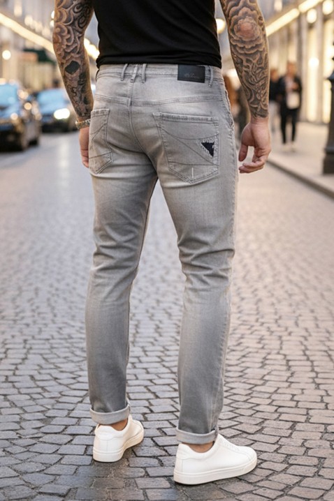 Мъжки дънки KARLODO GREY, Цвят: сив, IVET.BG - Твоят онлайн бутик.