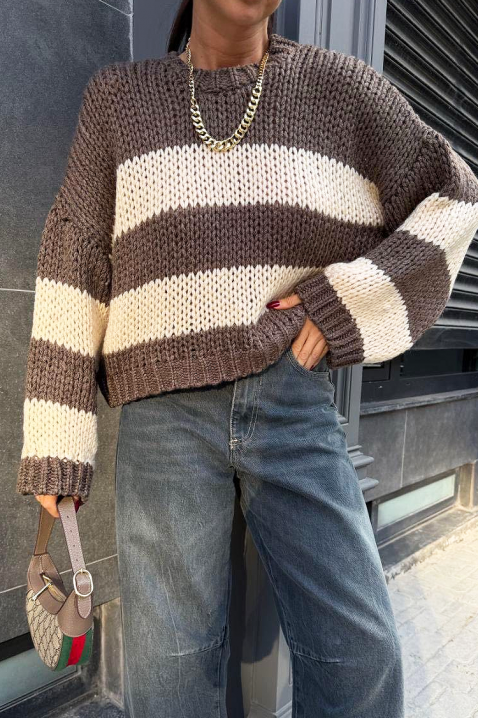 Пуловер LARDENZA BROWN, Цвят: кафяв, IVET.BG - Твоят онлайн бутик.