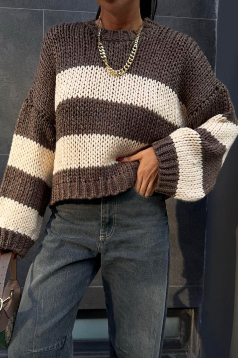 Пуловер LARDENZA BROWN, Цвят: кафяв, IVET.BG - Твоят онлайн бутик.