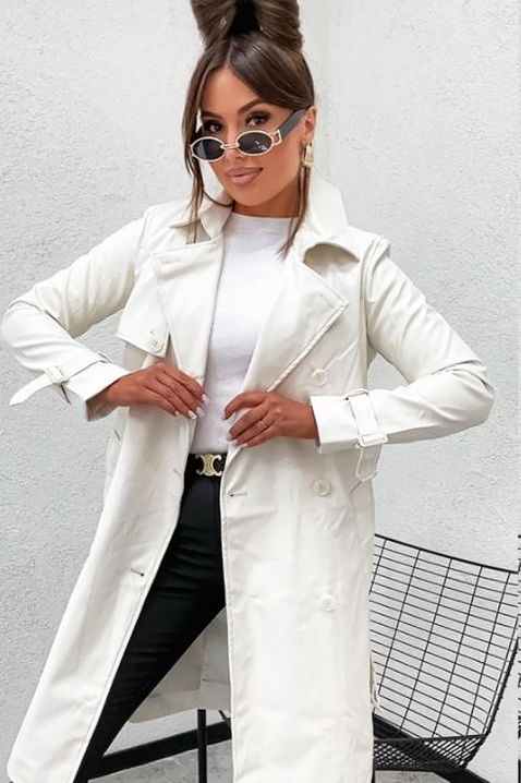 Тренчкот NATRENDA WHITE, Цвят: бял, IVET.BG - Твоят онлайн бутик.