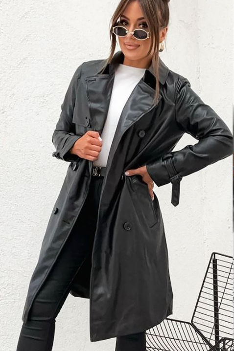 Тренчкот NATRENDA BLACK, Цвят: черен, IVET.BG - Твоят онлайн бутик.