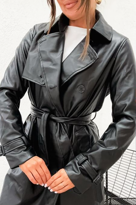 Тренчкот NATRENDA BLACK, Цвят: черен, IVET.BG - Твоят онлайн бутик.