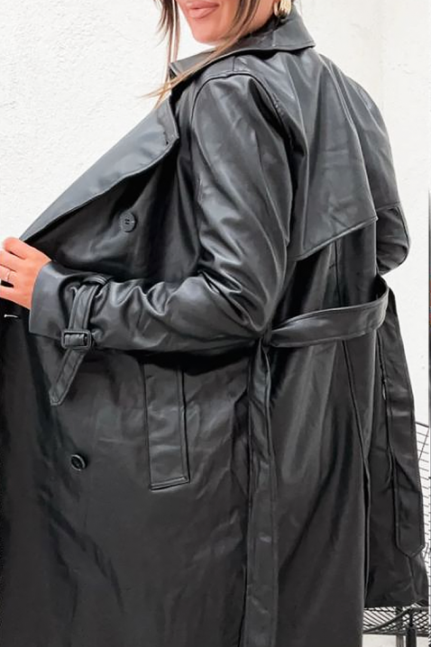 Тренчкот NATRENDA BLACK, Цвят: черен, IVET.BG - Твоят онлайн бутик.