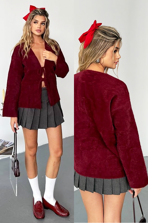 Жилетка PLAVINZA, Цвят: бордо, IVET.BG - Твоят онлайн бутик.