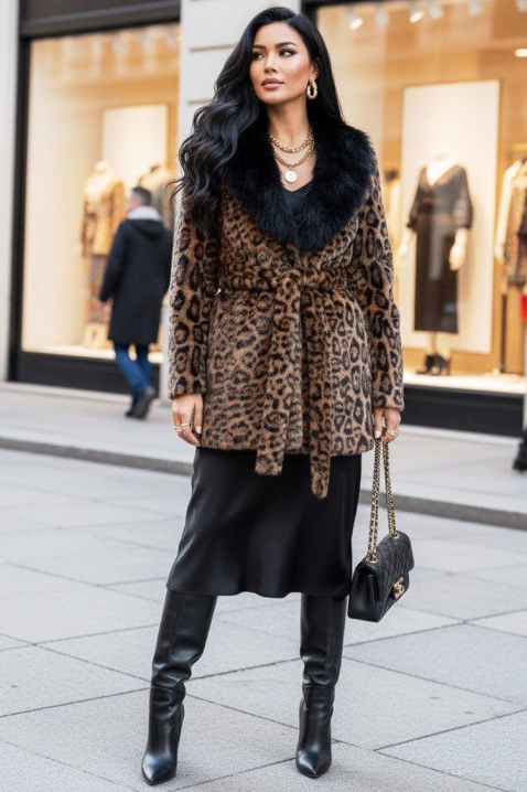 Палто KATELINDA, Цвят: леопард, IVET.BG - Твоят онлайн бутик.