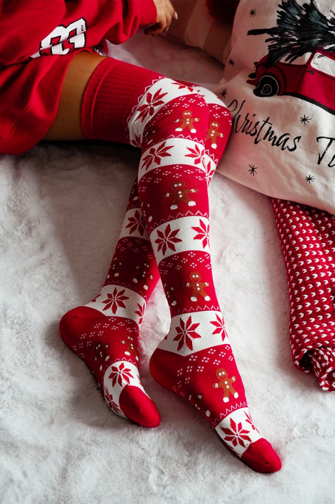 Чорапи ERNOLMEA, Цвят: бял с червен, IVET.BG - Твоят онлайн бутик.