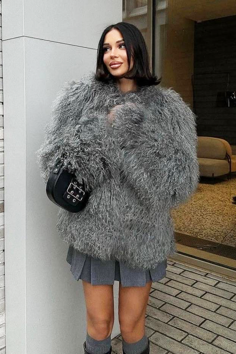 Палто AMOGLINA, Цвят: сив, IVET.BG - Твоят онлайн бутик.