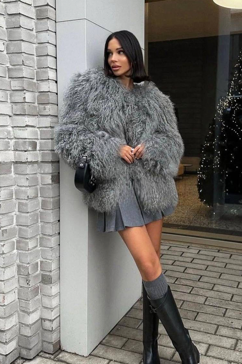 Палто AMOGLINA, Цвят: сив, IVET.BG - Твоят онлайн бутик.