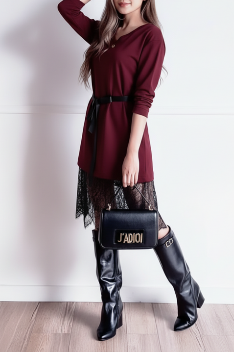 Рокля ANDELONA BORDO, Цвят: бордо, IVET.BG - Твоят онлайн бутик.