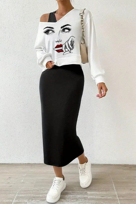 Комплект NALTINTA, Цвят: черно и бяло, IVET.BG - Твоят онлайн бутик.