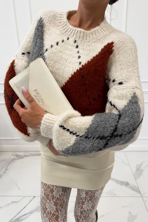 Пуловер BEDROLVA ECRU, Цвят: екрю, IVET.BG - Твоят онлайн бутик.