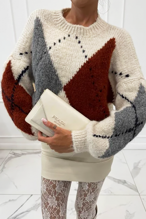 Пуловер BEDROLVA ECRU, Цвят: екрю, IVET.BG - Твоят онлайн бутик.