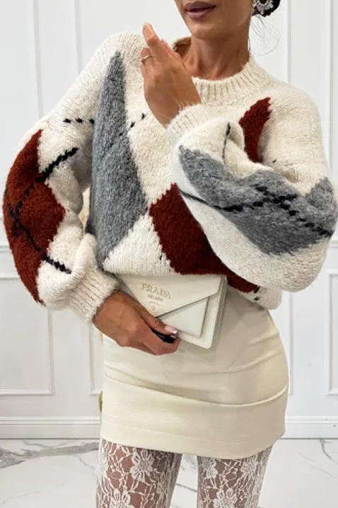 Пуловер BEDROLVA ECRU, Цвят: екрю, IVET.BG - Твоят онлайн бутик.