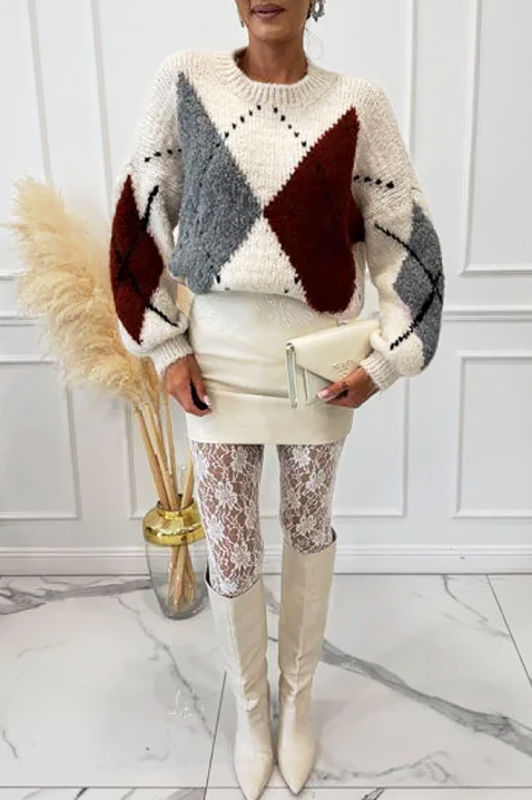 Пуловер BEDROLVA ECRU, Цвят: екрю, IVET.BG - Твоят онлайн бутик.