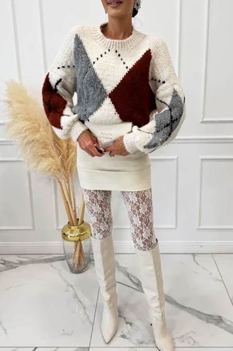 Пуловер BEDROLVA ECRU, Цвят: екрю, IVET.BG - Твоят онлайн бутик.