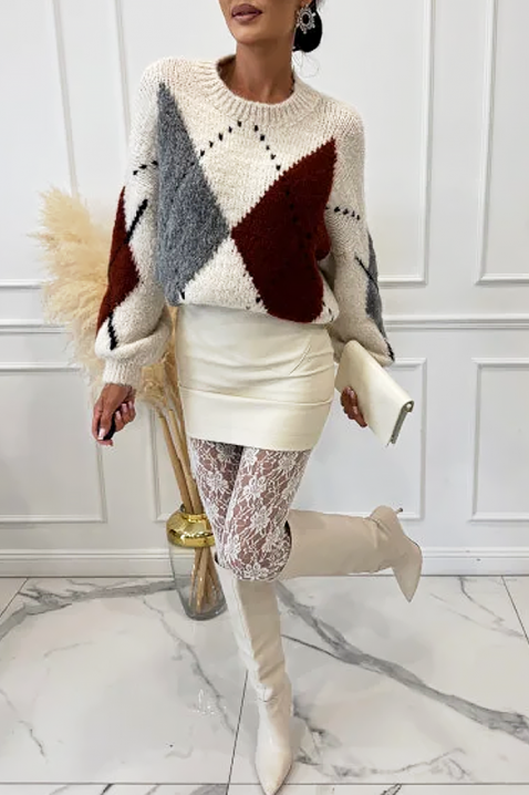 Пуловер BEDROLVA ECRU, Цвят: екрю, IVET.BG - Твоят онлайн бутик.