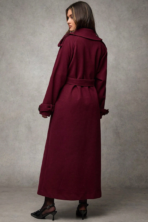 Палто PREMIELA BORDO, Цвят: бордо, IVET.BG - Твоят онлайн бутик.