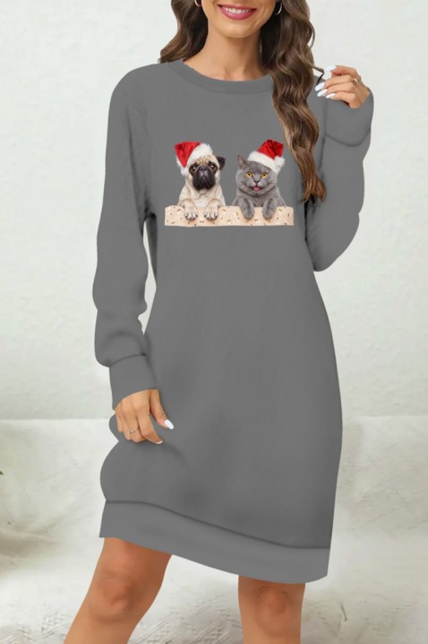 Рокля ANELRINDA GREY, Цвят: сив, IVET.BG - Твоят онлайн бутик.