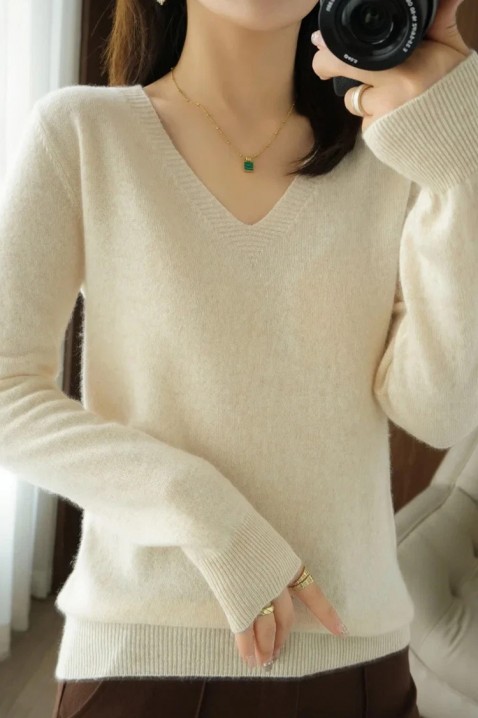 Пуловер ABEROLSA BEIGE, Цвят: беж, IVET.BG - Твоят онлайн бутик.