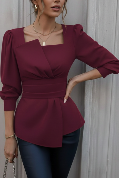 Дамска блуза RAZBANA BORDO, Цвят: бордо, IVET.BG - Твоят онлайн бутик.