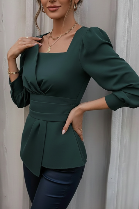 Дамска блуза RAZBANA KHAKI, Цвят: каки, IVET.BG - Твоят онлайн бутик.