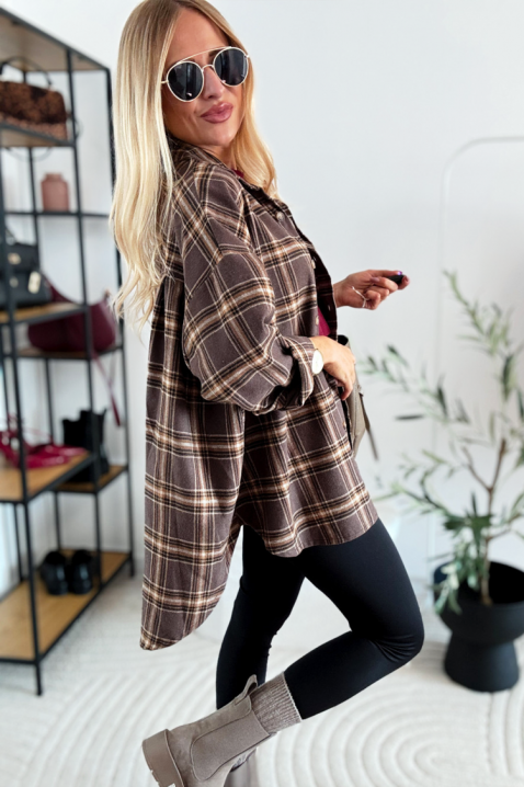 Дамска риза ZARDELDA, Цвят: кафяв, IVET.BG - Твоят онлайн бутик.