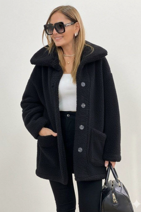 Палто RELEVA BLACK, Цвят: черен, IVET.BG - Твоят онлайн бутик.