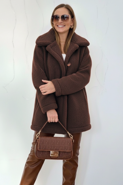 Палто RELEVA BROWN, Цвят: кафяв, IVET.BG - Твоят онлайн бутик.