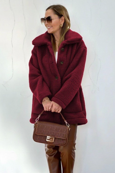 Палто RELEVA BORDO, Цвят: бордо, IVET.BG - Твоят онлайн бутик.