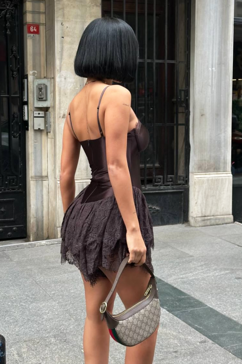 Рокля FABRINZA BROWN, Цвят: кафяв, IVET.BG - Твоят онлайн бутик.