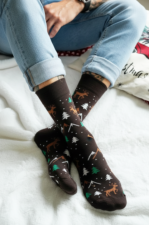 Мъжки чорапи JIRFO, Цвят: кафяв, IVET.BG - Твоят онлайн бутик.