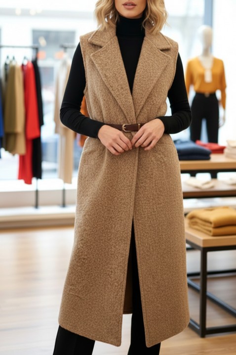 Елек SILVILZA, Цвят: беж, IVET.BG - Твоят онлайн бутик.