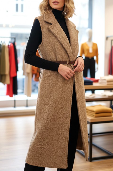 Елек SILVILZA, Цвят: беж, IVET.BG - Твоят онлайн бутик.