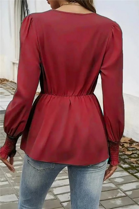 Дамска блуза GIRFOLZA BORDO, Цвят: бордо, IVET.BG - Твоят онлайн бутик.