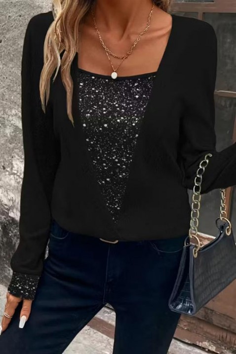 Дамска блуза FLILONZA BLACK, Цвят: черен, IVET.BG - Твоят онлайн бутик.