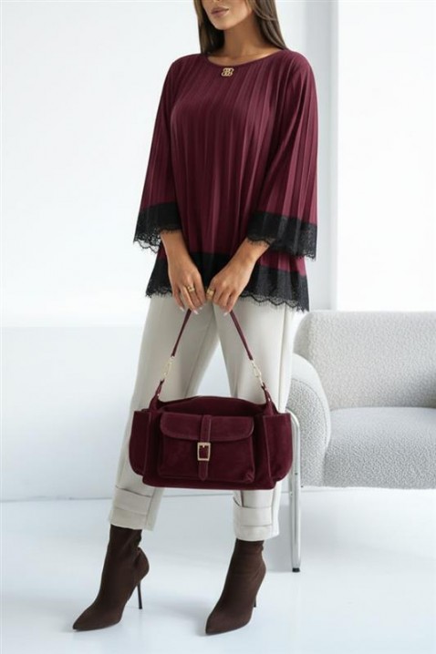 Дамска блуза VLANDENA BORDO, Цвят: бордо, IVET.BG - Твоят онлайн бутик.